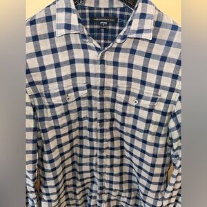 John Varvatos Mens Small Plaid Print Long Sleeve Button Down Shirt Great